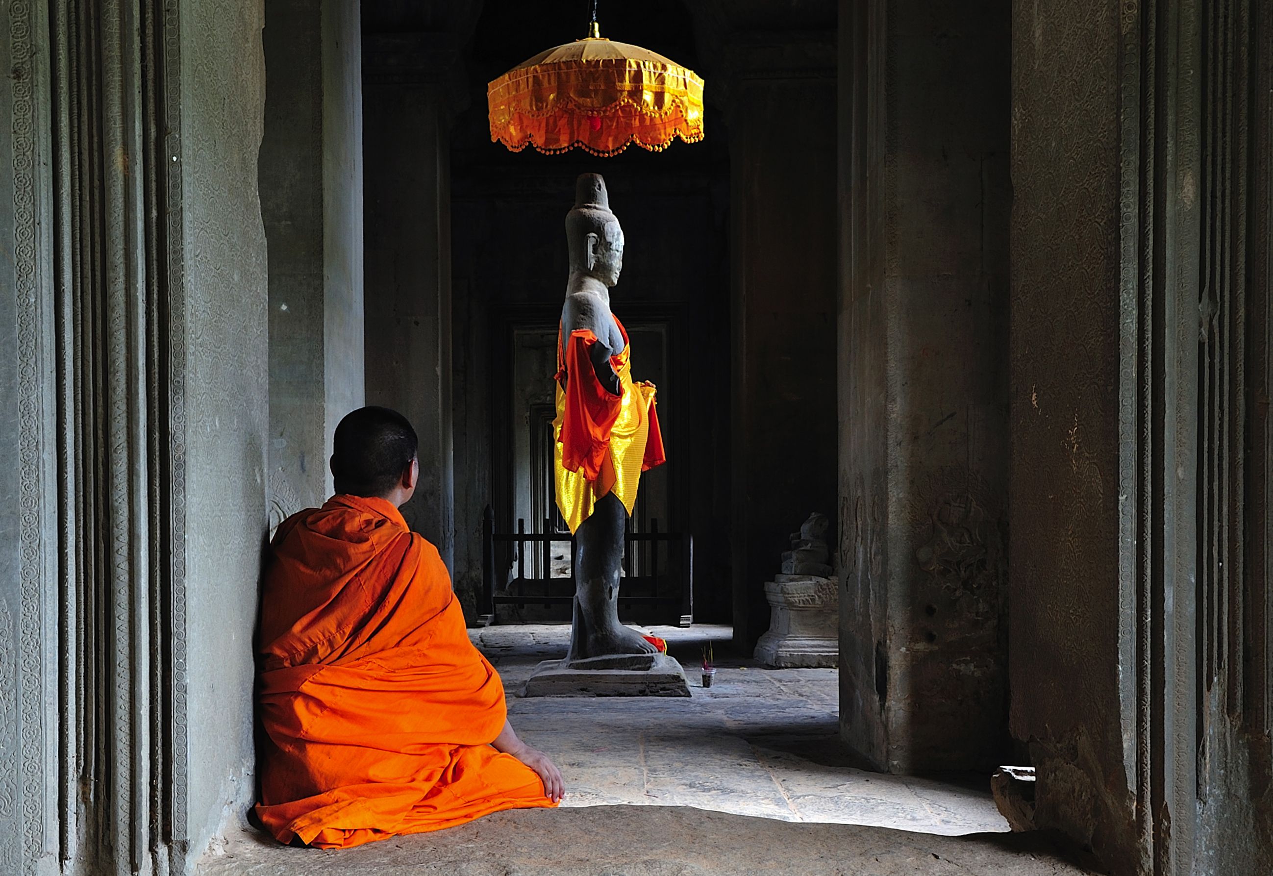 Monk at Angkor Wat, Cambodia